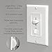 Maxxima Dimmer Electrical Light Switch - Featuring Blue Indicator Light, LED Compatible, 3-Way/Single Pole Use, 600 Watt Max, Dimmable Lamp and Lighting Control, Wall Plate Included - White