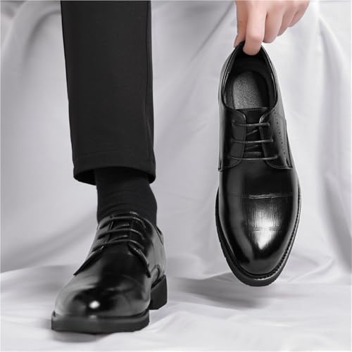 Men's Leather Dress Shoes Summer Black Business Formal Oxfords British Style Casual Commuter Cowhide Wedding Groom Shoes4