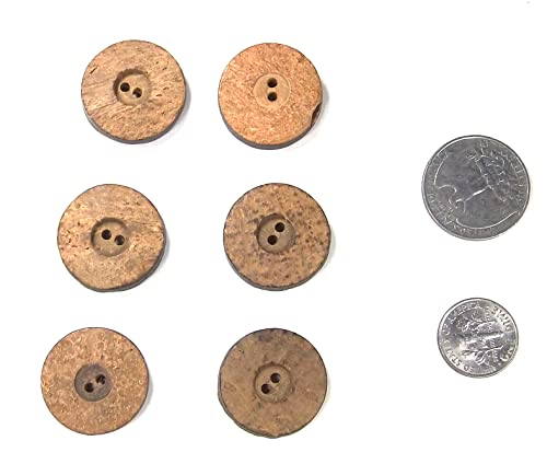Sew Trends 6 Pcs Hand Made Natural Coconut Round Buttons- 24 Mm- Sewing Quilting Renaissance Carnival Dance Hawaiian Costumes Outfit Bags Drapery- #Bta-98 #TOP7