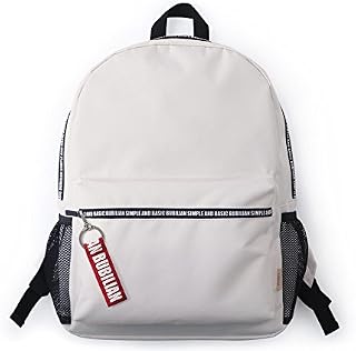 Zipper Point Backpack 背包背包大容量旅行上学郊游男女通用包多功能包(海外直邮) (cream&black), 黑色