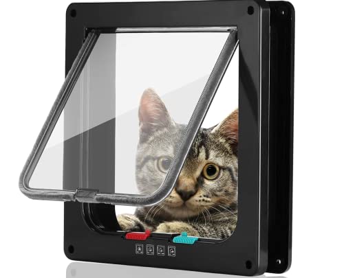 Pet Door For Cats And Dogs 4-Way Locking Extra Large Cat Door For Indoor Outdoor Doors #TOP22