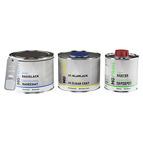 MG PRIME Autolack Set Dose spritzfertig für Volkswagen VW LA7W / 8E Reflexsilber Metallic/Brillant Silber Basislack + 2K Klarlack 1,25L
