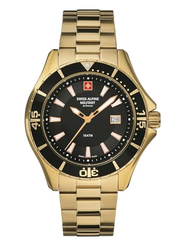 Swiss Alpine Military montre quartz homme 7040 cadran analogique bracelet acier