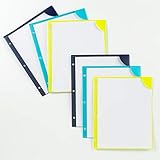 Avery Corner Lock Plastic Folders, 3-Hole Punched Plastic Sleeves, 20-Sheet Capacity, 3 Assorted Colors (2 ea.), 6 Folders (72260)