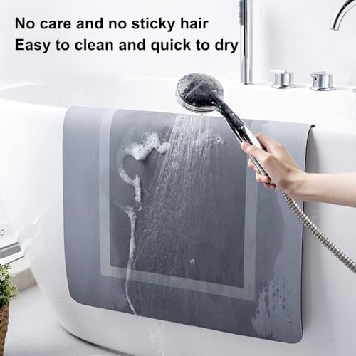 Badvorleger Set Marmor Weiß Grau Badezimmermatte Diatomite Badezimmerteppich Bad Teppiche Set Waschbar WC Teppich rutschfeste Badematte Wasseraufnahme Badgarnitur 3 Stücke – Bild 7