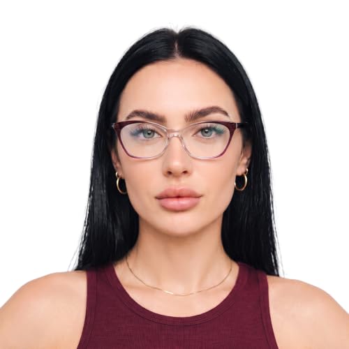 Image of 2SeeLife Large Cat Eye Reading Glasses For Women - Medium-Wide Faces, Durable Frame, Spring Hinges, Oversized Cateye Readers