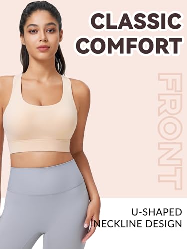 Sports Bras for Women High Support, High Impact Running Criss Cross Strappy Bra Crop Top, Molded Cup, Hook and Eye Closure2