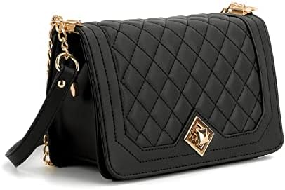 Ynport Fashion Quilted Crossbody Bag for Women Classic Satchel Handbag Ladies Small Leather Shoulder Purse Evening Bag