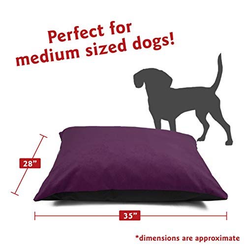 Image of Majestic Pet Rectangle Medium Dog Bed Washable - Non Slip Comfy Pet Bed - Dog Crate Bed Super Value Pillow Dog Bed - Dog Kennel Bed for Sleeping - Dog Bed Medium Breed 35 x 28 Inch - Villa Aubergine