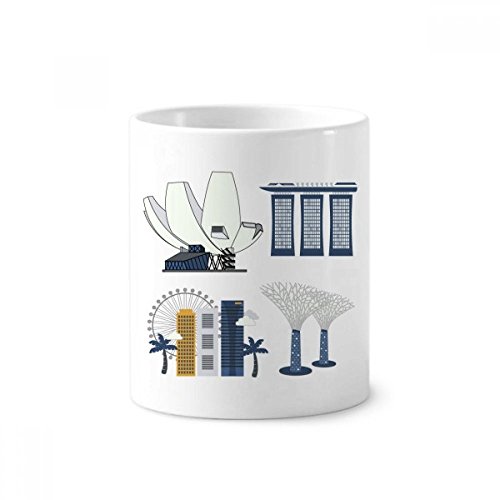 Mug Singapour en Céramique pour Café de Bureau et Rangement de Crayons
