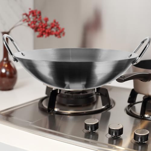 Wok de acero inoxidable con doble asa, 30 cm miniatura 2