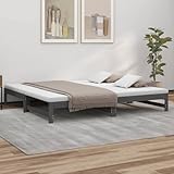 vidaXL Sofá Cama Extraíble para Invitados Plegable Mobiliario Mueble Multiusos Salón Sala de Estar Madera Maciza de Pino Gris 2X(90x200) cm