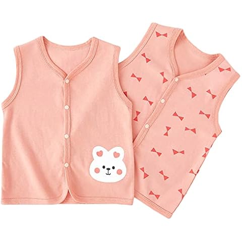 2 Stück Set Kleinkind Kinder Mädchen 100 % Baumwolle dünne Westen Cover