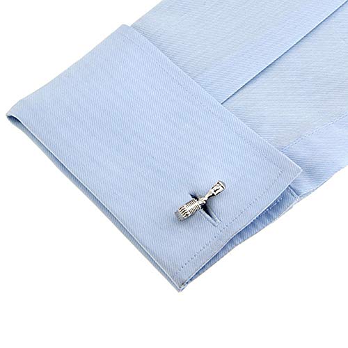 Mancuernillas Daesar para camisas de hombre plateadas miniatura 4