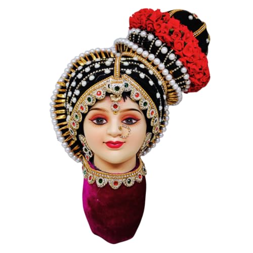 Image of SRI YAGNAA - POP Ammavari Face with Left Side Koppu | Decorative Lakshmi Face | Varalakshmi Face for Sravanamasam Pooja | Laxmi Face
