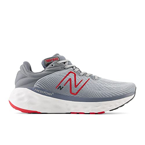 New Balance New Balance Men's Fresh Foam X 840F V1 Running Shoe, Aluminum Grey/True Red, 9 M
