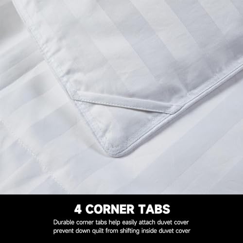 Image of Beautyrest Hungarian White Goose Down Comforter Queen /Full Size, 100% USA Grown Cotton Fabric, 750 Fill Power Fluffy Duvet Insert, 500 Thread Count All Seasons Warmth Luxurious Comforters,90 inch x 98 inch