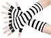 Shades Ladies 16 Inch Fingerless Gloves (Black and White)