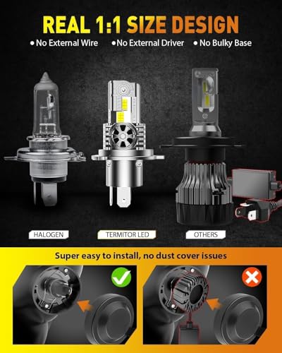 Image of Termitor H4 Fog Light Bulbs, Professional Off-Road Auxiliary Fog Lamps, Only for Fog Light Use, Not for Highway, Compatible with ATV UTV SUV, Pack of 2