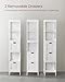 VASAGLE Bathroom Floor Cabinet, Bathroom Storage Organizer Rack Stand, Multifunctional Corner Unit, 2 Drawers, 55.7 Inches in Height, White UBBC066WH01S