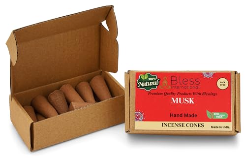 Bless International Musk 100%-Natural-Incense-Cones Handmade-Hand-Dipped Organic-Chemicals-Free for-Purification-Relaxation-Positivity-Yoga-Meditation The-Best-scents (10 Count) - Image 3