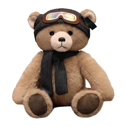 Peluche moyenne douce avec bonnet et écharpe pour décoration de chambre d'enfant