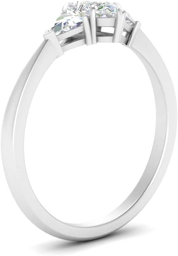 Choose Your Gemstone Trillion Cathedral Ring Sterling Silver Pear Shape 3 Stone Engagement Rings Ornaments Surprise for Wife Symbol of Love Clarity Comfortable US Size 4 to 12