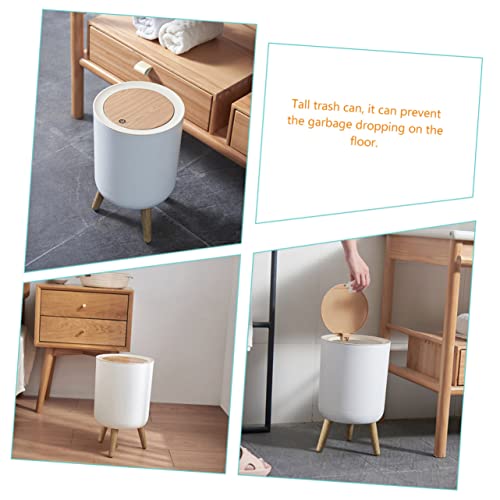 Bote de basura rectangular blanco Vaguelly de 7 litros miniatura 3