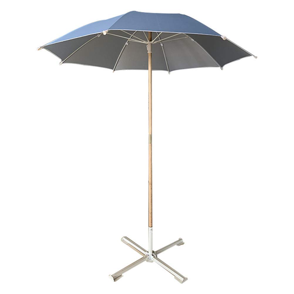 Parasol ogrodowy 2,2 m UV40, 8 żeber Drewniany parasol ogrodowy Wodoodporny z krzyżową podstawą Na plażę/basen/patio Parasol zewnętrzny Namiot przeciwsłoneczny dobry
