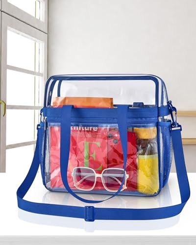 Image of Paxiland Clear Bag for Stadium Events 12x6x12 inches, Clear Tote Bag with Reinforced Strap, Clear HandBag for Sports Concert