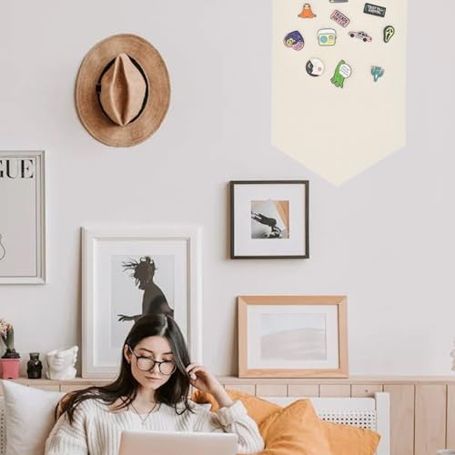 OHYER Hängen Brosche Pin Organizer für Sammeln von Broschen Pinnwand Broschen Organizer Pin Collection Display Pin Sammlung Organizer Anstecknadel bunte Leinwand Wanddekoration Memo-Tafel (2)