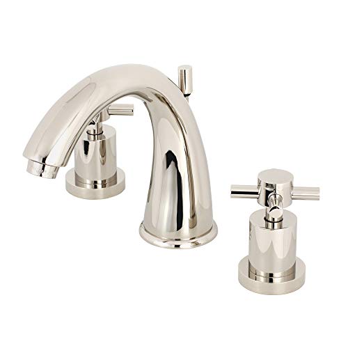 Kingston Brass KS2966DX Concord Widespread Bathroom Faucet, 5-1/2 Inch in Spout Reach, Polished Nickel