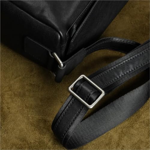 Leather Crossbody Messenger Bag, Rectangle, Business Sport Travel Multifunctional Shoulder Bag, Waterproof, for Men4