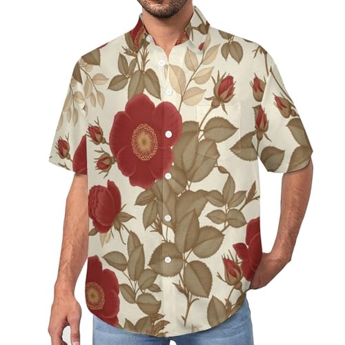 Chemise de plage décontractée pour adulte style hawaïen à fleurs pour rester frais en été