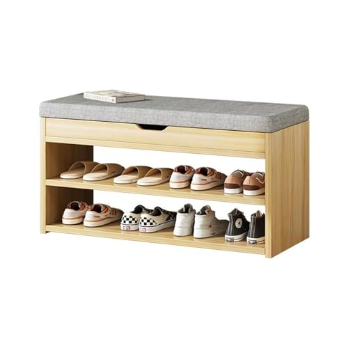 Tabouret étroit avec étagère à chaussures et assise murale gain de place