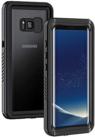 Lanhiem Samsung Galaxy S8+ Plus Case, IP68 Waterproof Dustproof Shockproof Case with Built-in Screen Protector, Full Body Sealed Underwater Protective Clear Cover for Samsung S8 Plus (Black)