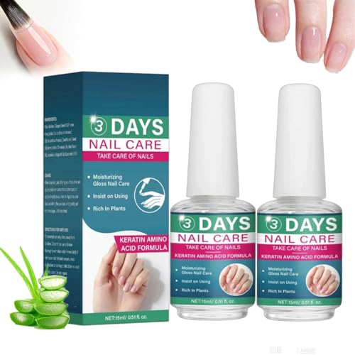 3 Days Nail Care, Nail Strengthener, Nail Hardener Extra Strong And Growth, Repair For Damaged Air Dry Nails Strengthening Polish Smoothing Base Coat 