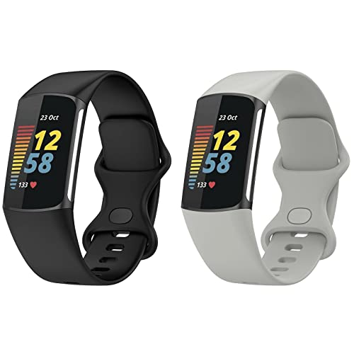 Pulseras Fitbit Charge 2 TLING 2 Pack Correa para Fitbit Charge 5,Pulseras Reloj Coloridos Silicona Banda Reemplazo para Fitbit Charge 5,Compatible...