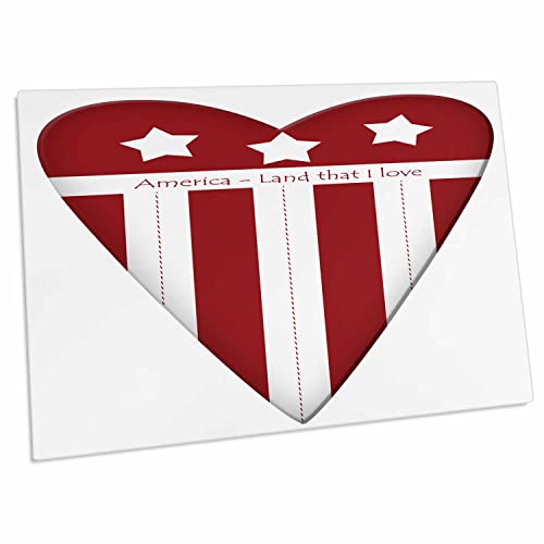 3dRose America Land That I Love Red and White Desk Pad