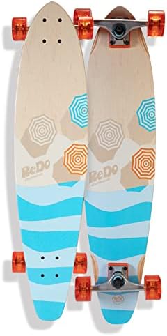 ReDo Skateboard 34.5" x 8" Longboard San Diego Umbrellas Complete Skateboard for Boys Girls Kids Teens