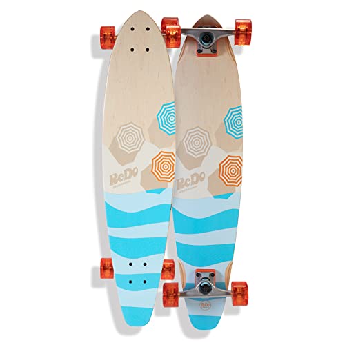 ReDo Skateboard 34.5" x 8" Longboard San Diego Umbrellas Complete Skateboard for Boys Girls Kids Teens