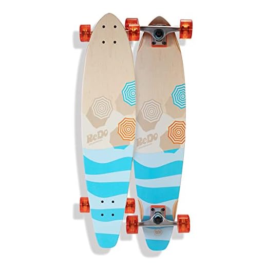 ReDo Skateboard 34.5" x 8" Longboard San Diego Umbrellas Complete Skateboard for Boys Girls Kids Teens