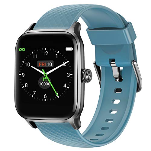 Letsfit Smart Watch for Android Phones, Fitness Tracker with Heart Rate & Sleep Monitor & Blood Oxygen Saturation, 5ATM Waterproof Cardio Smartwatch for Women Men Compatible with iPhone Samsung-Blue