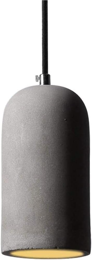 BLOOHK Concrete Pendant Light, Retro Industrial E27 Cement Cylinder Hanging Lamp for Kitchen Island, Bar, Dining Room
