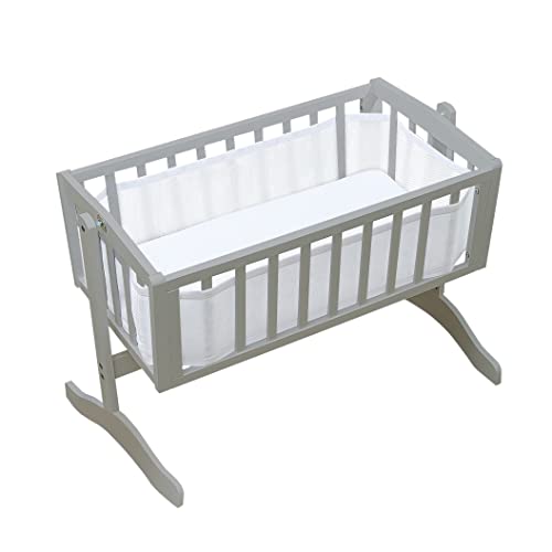 BreathableBaby Tour de lit 4 côtés pour berceau Doublure en maille Blanc Cover