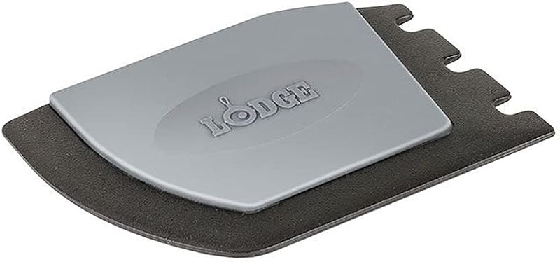 Rascador de sartenes de policarbonato Lodge Deluxe, talla única, negro | Raspador de sartenes de policarbonato duradero con ángulos y dientes para limpiar sartenes y sartenes sin dañar los condimentos