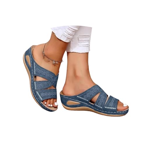 Orthopedic Wedge Sandals for Women 2025 Comfortable Dressy Summer Open Toe Platform Sandals Casual Slip on Beach Flats Outdoor flip flops Shoes