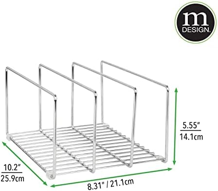 mDesign Baking Tray Rack  Wire Rack for Sorting Trays, Pans and other Cookware Items  Free-Standing Pan Stand for the Kitchen  Chrome