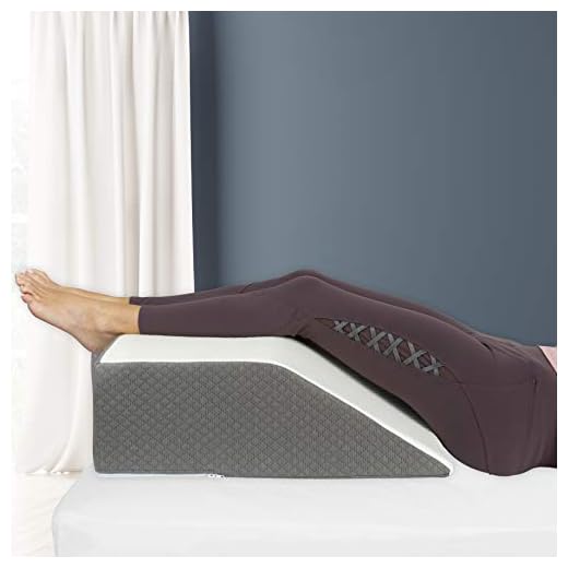 Leg Elevation Pillow, Chic Jacquard Cover, Wedge Pillow for Legs | Bed Wedge for Legs, Sleeping, Hip, Ankle and Knee Pain Post Surgery