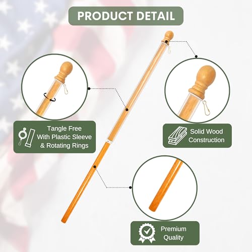 Ilot FLAG POLE For House Pack Of 1 Plastic Sleeve Tangle Free Heavy Duty Outdoor Flag Pole  thumb #3